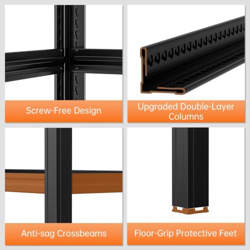 4 Tier Heavy Duty Garage Shelving (4T 71" W × 24" D × 71" H)