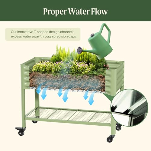 Rolling Elevated Raised Garden Bed