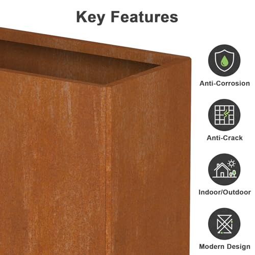 Corten Steel Planters (Pb24x12x24corten)
