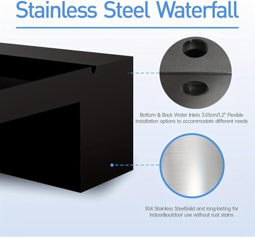 Pool Fountain Stainless Steel Pond Waterfall Spillway Kits for Indoor