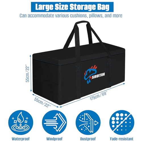 70in Outdoor Cushion Storage Bag (Black / 70x21.7x21.7in)