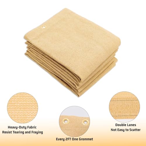 Shade Cloth 7x12 FT Sun Shade (7' x 12' custom size / Sand)