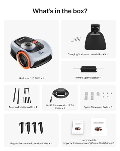 Segway Navimow i210 AWD Robot Lawnmower with 4 Blade Assemblies (i210 AWD + Blades: Mows up to 0.25 acre)