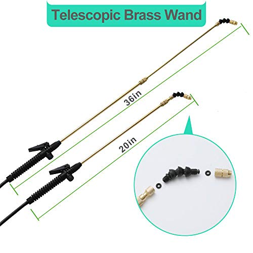 Portable Garden Pump Sprayer Brass Wand Shoulder Strap for Yard Lawn Weeds Plants 2Gal (White / 2 Gallons)