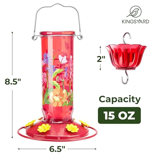 2 Pack Hummingbird Feeders for Outdoor Hanging (Red)