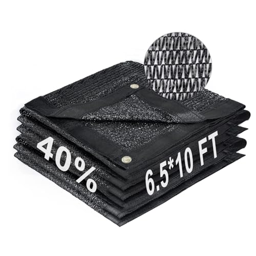 Shade Cloth for Garden (6.5FTx10FT / 40% Shade-Black)