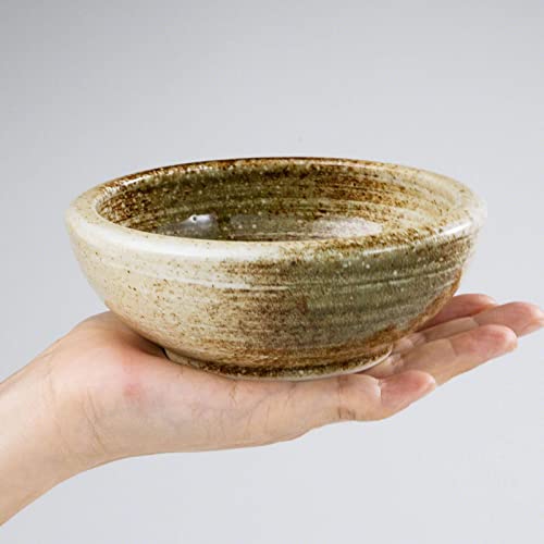 Minoyaki Series Small Round Glazed Ikebana Flower Vase (5.04 x 5.04 x 1.89 inches / Sand Beige)