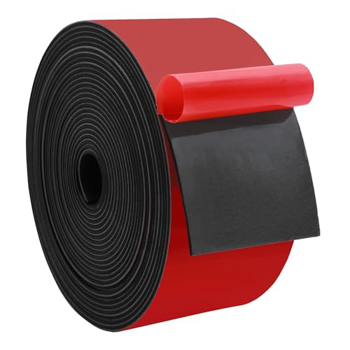 Solid Neoprene Rubber Strips with Adhesive Backing 1 (3" X 25' / .062" thick (Adhesive）)