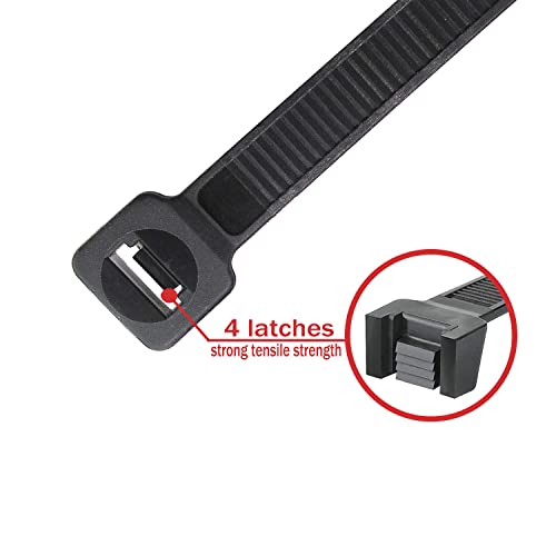 Black Zip Ties 20 Inch 120 Lbs UV resistant Cable Ties 50 Pack