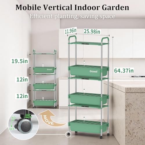 Hydroponics Growing System Kit (Green / 3 Tier/81 Pods)
