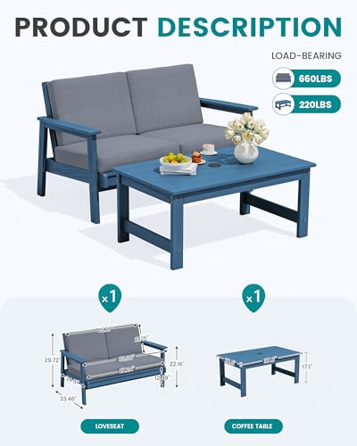 Outdoor Loveseat with Coffee Table