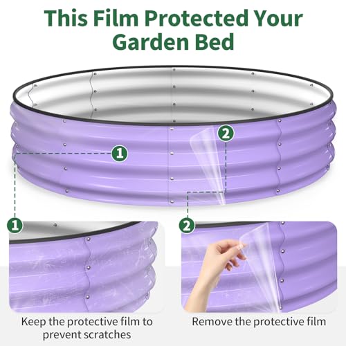 Round Raised Garden Bed (Lavender Purple / 4x4x1FT)