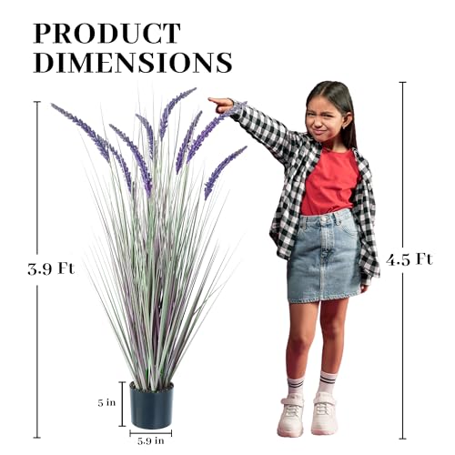 4ft 2 Pack Artificial Faux Veronica Horsetail Grass (Pure Purple)