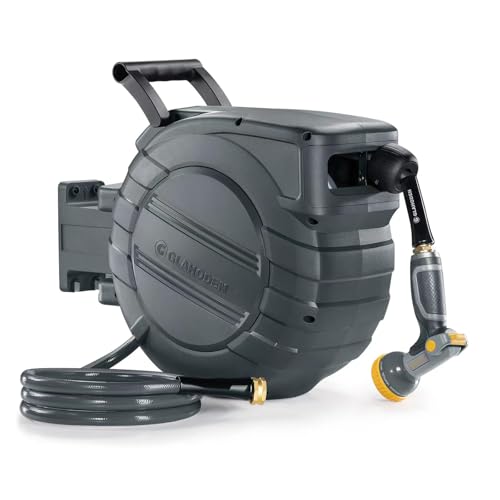 1 2 in x 65 ft Retractable Garden Hose Reel with Automatic Rewind (1/2" 65FT / Dark Gray)
