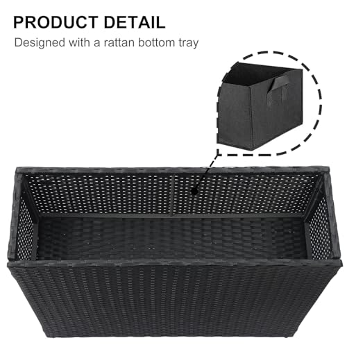 Large Rectangular Planter for Outdoor Rattan Block Box 32x11x24''