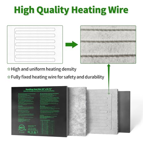 Seedling Heat Mat 20" x 20.75" Warm Hydroponic Plant for Indoor Gardening Germination Starting (20'' x 20.75'')