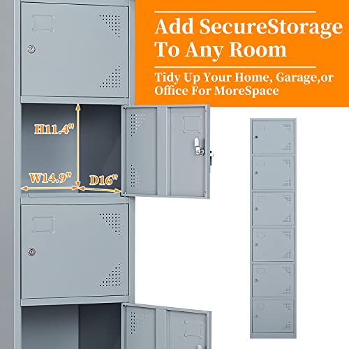 Metal Locker with 6 Doors (Grey(no Legs) / 6 Doors-71")