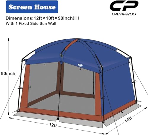 Screen House Tent 12 x 10 Ft Screened Mesh Net Wall Canopy (Blue-2 / 12'x10')