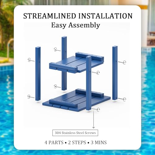 Double Layer Outdoor Side Tables (Dark Blue)