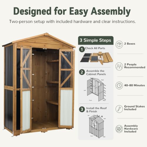 Outdoor Storage Cabinet (Black / 49" x 22" x 72")