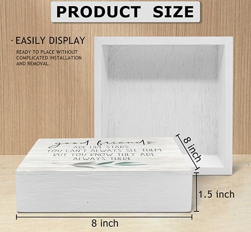 Good Friends Are Like Stars Wood Box Sign Desk Decor (Friends-white 8 / 8 x 8 inches)