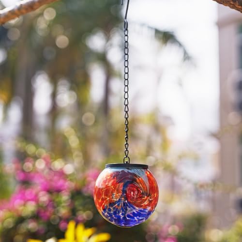 Solar Hanging Lanterns Outdoor Waterproof (Blue Splash-ink)