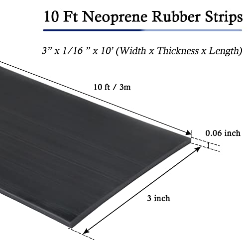 Neoprene Rubber Strips with Adhesive Backing Rubber Sheets (10 Foot)