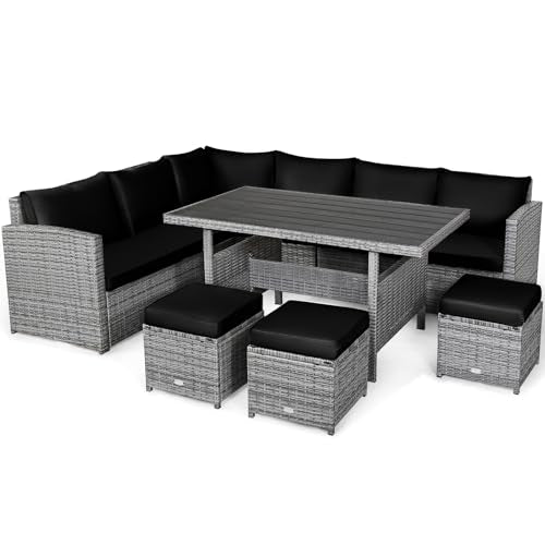 7 Pieces Patio Furniture Set (7 Pieces / Black)