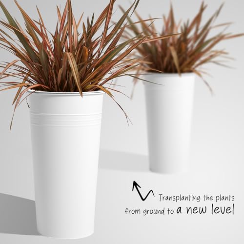 22''H 2 Pack Planter with Water Level Indicator (White / 22'')