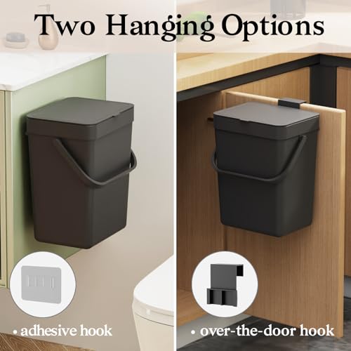 Countertop Compost Bin (Black / 5L-Slide)