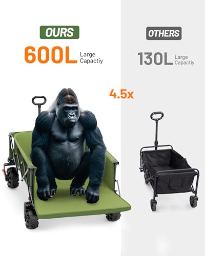 600L Beast Wagon 26" W Extra Wide All Terrain Folding w (Green / 600L)
