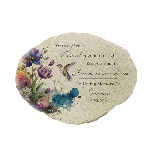 Personalized Hummingbird Memorial Small Flat Garden Stone (Hummingbird / Small)