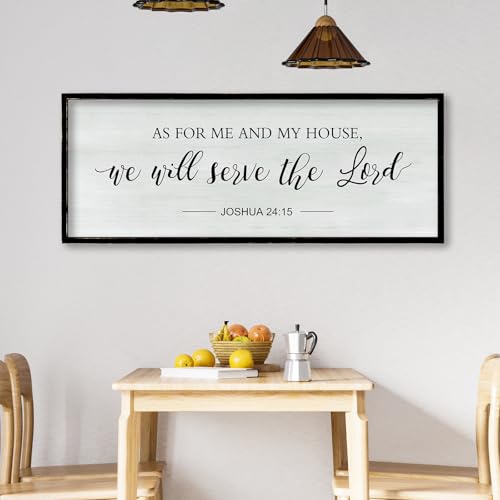 As for Me and My House We Will Serve the Lord Wall Decor 32"×12" Black (32"L x 12"W / As for Me and My House (Black))