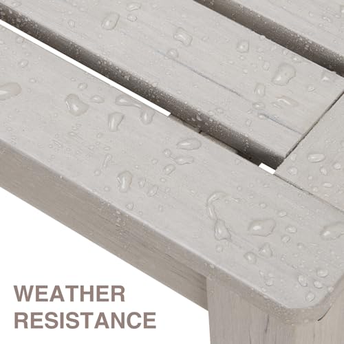 47" Backless HDPE Outdoor Bench for 2 (Grey / 1 pack)