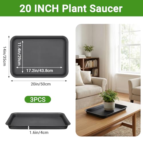 20 Inch Plant Trays (20 Inch / Black)