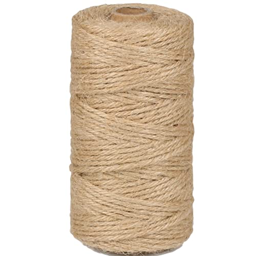 PerkHomy Jute Twine String 3mm 328Ft Natural Thin Ribbon for Craft (328 Foot)