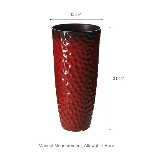 31" H Large Plastic Tall Planters (31"H / Gradient Red)