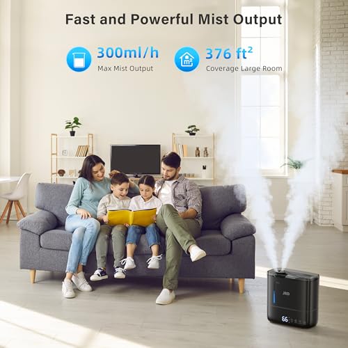 Top Fill 4L Humidifiers for Bedroom (Black 4L-B)