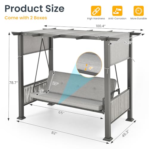 3 Seat Porch Swing with Stand