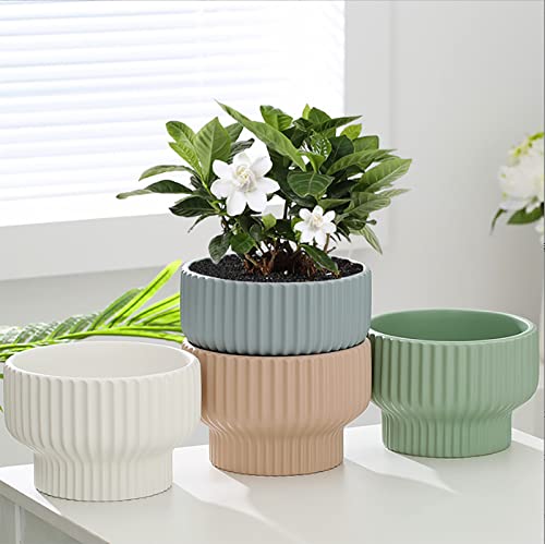 Puoyik 2 Piece Set of Flower Pots 8 (7.8/5.9 Blue)