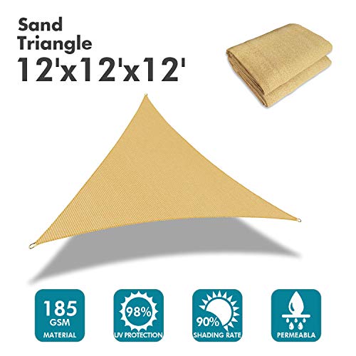 12'x12'x12' Sun Shade Sail Sand Curved Triangle (Sand / 1 2' X 1 2' X 1 2')