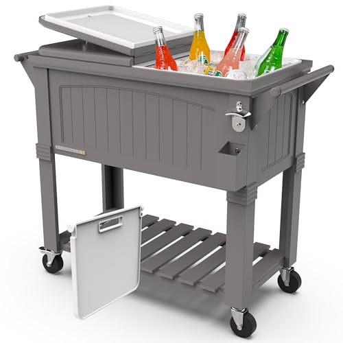 Party Cooler with Divider (80-Qt with Divider / Gray)