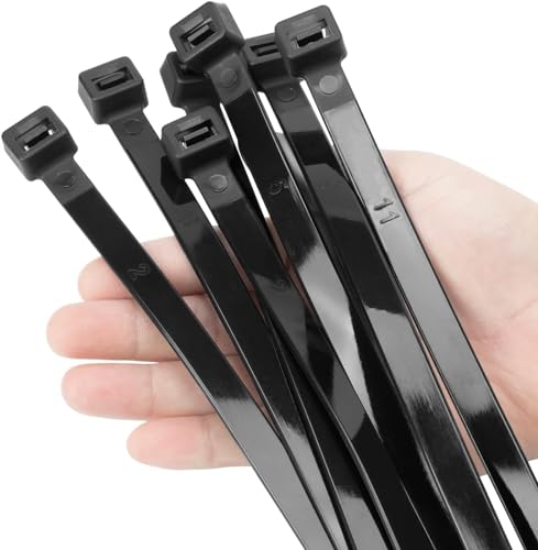 12 Inch Black Large Zip Ties Heavy Duty 500 Pack (500 Count)