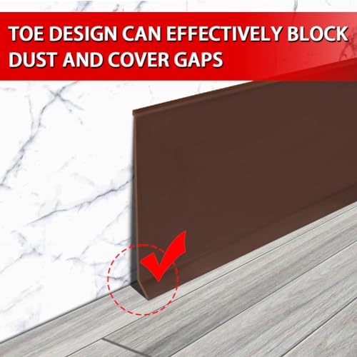 Vinyl Wall Base Rubber Baseboard Molding Trim Self Adhesive 3" Wide (Brown / 3in x 60ft)