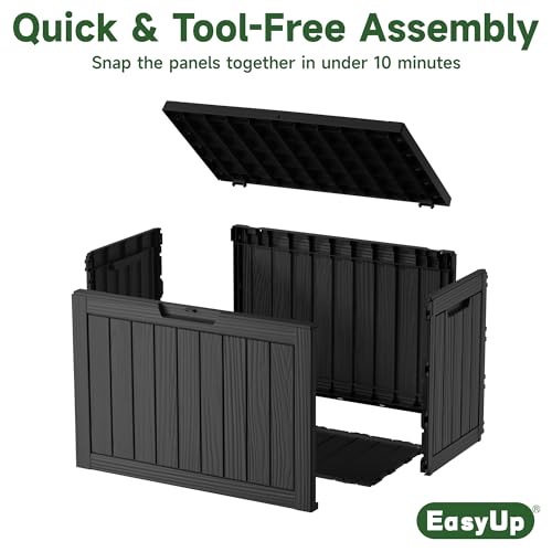 45 Gal Waterproof Outdoor Storage Box UV Resistant Deck Box (Black / 45 Gallon)
