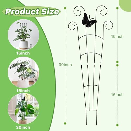 4 Pack 30 Inch Taller Plant Trellis for Potted Climbing Plants Indoor (30inch)