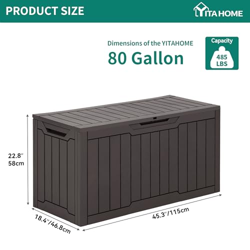 80 Gallon Outdoor Storage Box (Deck Box / 80 Gallon / Dark Brown)