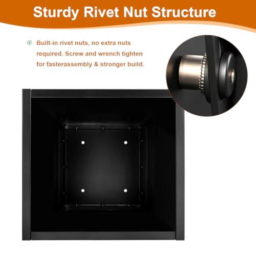 15"x15" x 30" Tall Metal Planter Box 2 Pack (Black / 15" L x 15" W x 30" H)