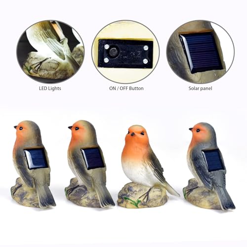 Solar Bird Garden Statue with Lights