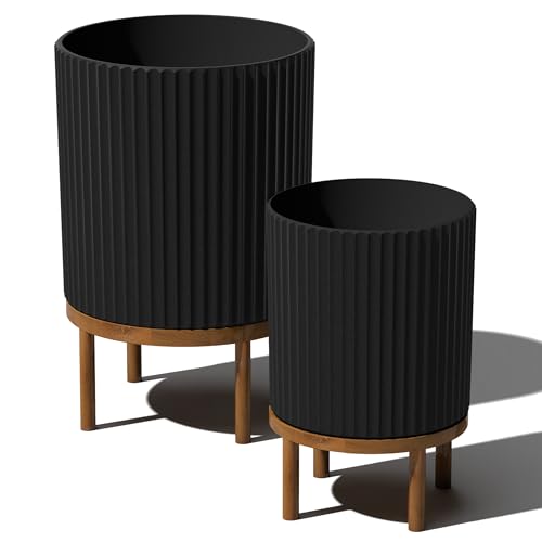 Demi Series Raised Duo Planters (Black/Brown / Bundle)